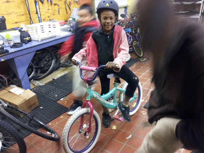 Zerrianna couldn't be more excited about her new bike!